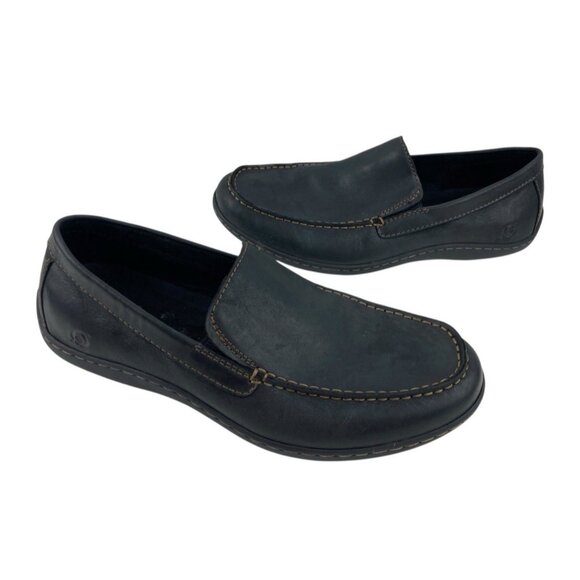 *BORN Caleb Moc Loafer Mens 11.5 Black Leather Comfort Shoe Slip On Normcore main image 5